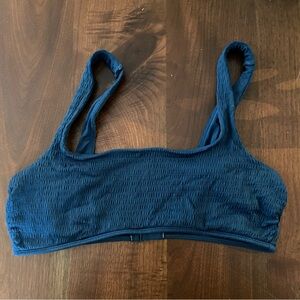 AERIE deep blue scoop neck bikini top size XL